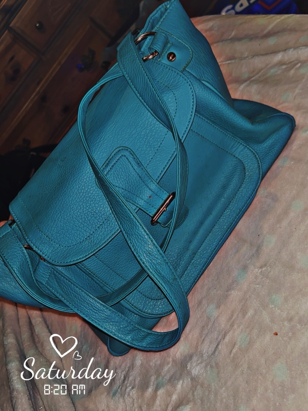 Cato Turquoise Shoulder Bag with Flap